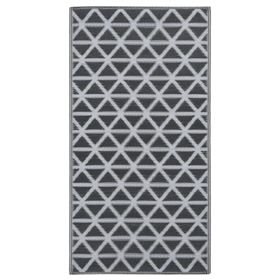 vidaXL Outdoorteppich mit Jacquard-Muster in Schwarz, B: 120 cm, T: 180 cm, aus Polypropylen - Bild 2