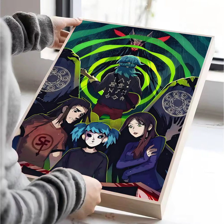 Retro Kunst Poster S-Sally Gesicht Selbstklebender Wandaufkleber aus Kraftpapier in Multicolor von Potdemiel - Bild 6