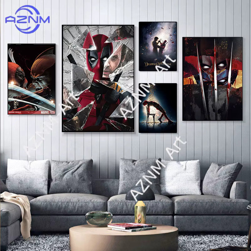 KAYOU Marvel Deadpool Wolverine Wandkunst Poster als Leinwandgemälde für Kinderzimmer und Wohnzimmer in Multicolour - Bild 2