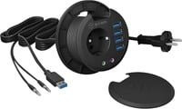 ICY BOX IB-HUB1430 USB-Hub mit 6 Ports USB 3.2 Gen 1 und 3,5 mm Klinkenanschluss, Schwarz - Bild 1