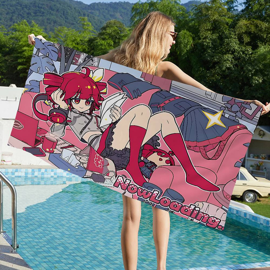 Dalangpa Kasanes Teto Anime Strandtuch, weiches und saugfähiges Handtuch für Kinder und Reisen, B: 30 cm, H: 60 cm - Bild 3