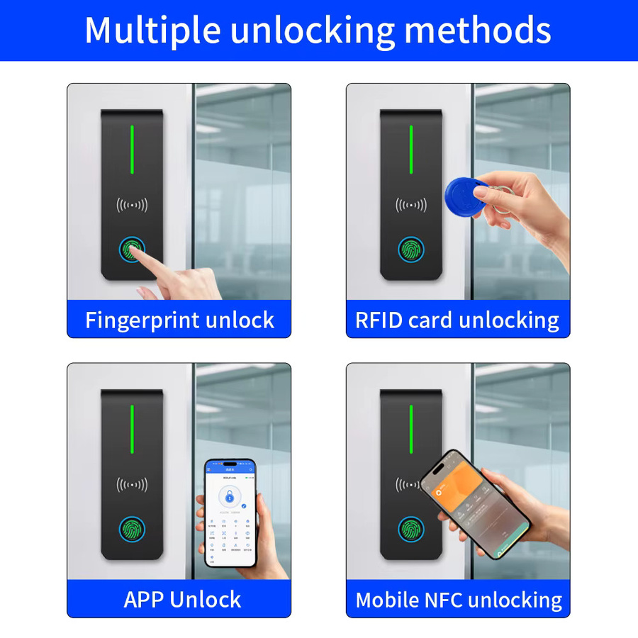 TTLock Wasserdichte Zugangskontrolle mit Fingerabdruck, RFID-Karte, App-Steuerung und Bluetooth in Schwarz oder Weiß - Bild 5