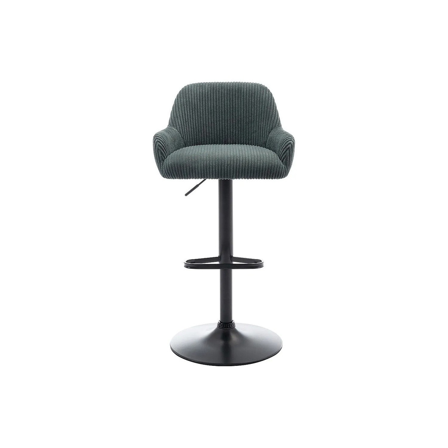 Vente-unique Barhocker Liliya in Tannengrün mit Metallgestell, Höhe: 51 cm - Bild 2