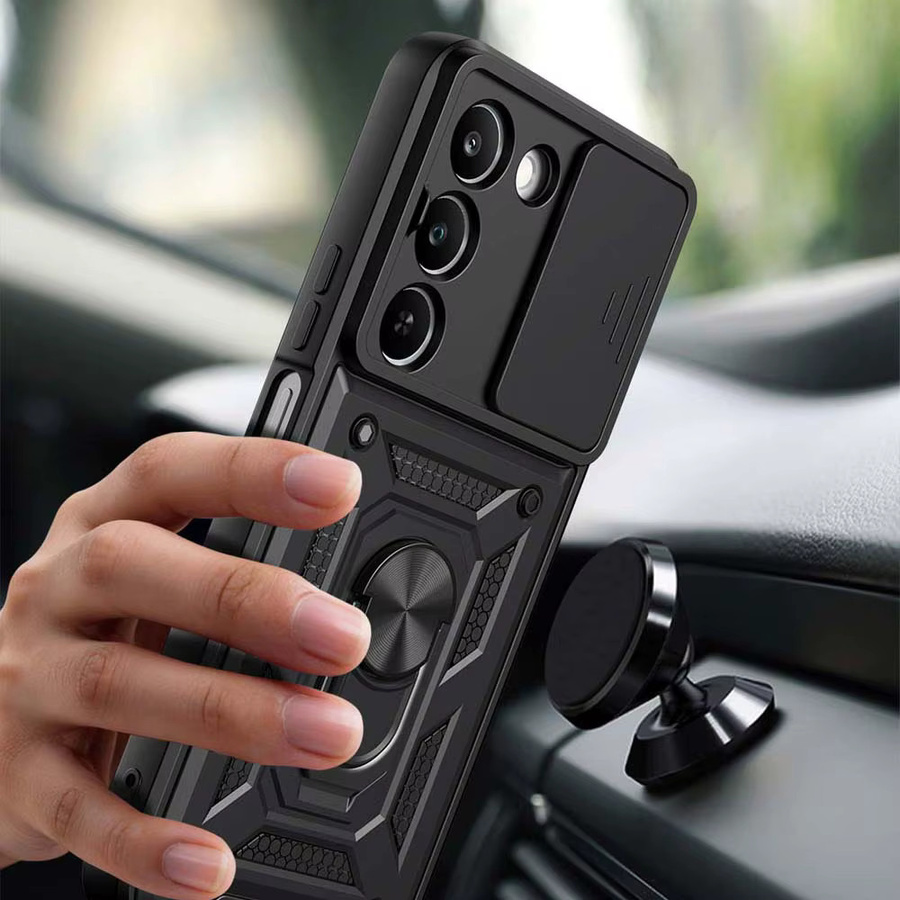 CYYWN Stoßfeste Schutzhülle mit Auto-Magnetring für Realme 16 Pro Plus und Realme 16 in Schwarz - Bild 6