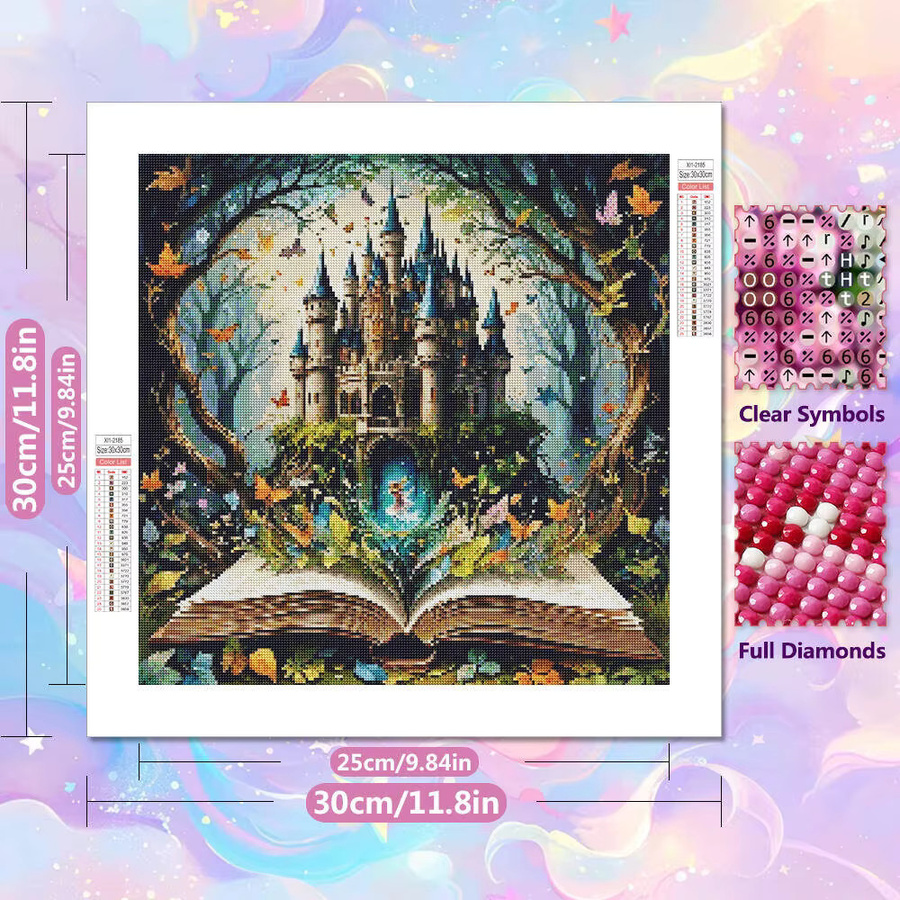 EverShine DIY Diamond Painting Set Schloss und Landschaft Mosaik mit Full Round Steinen B/H: 20 x 20 cm - Bild 2