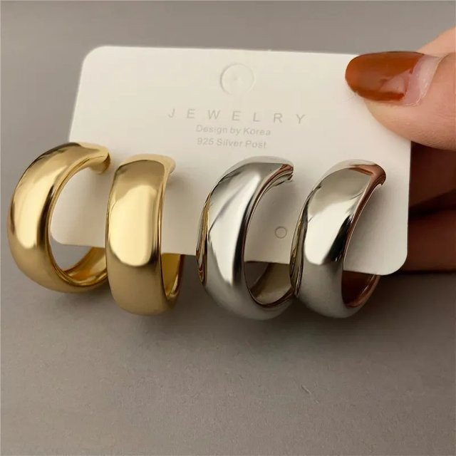 Yerik Creolen, Metall, Gold, Damen - Bild 1