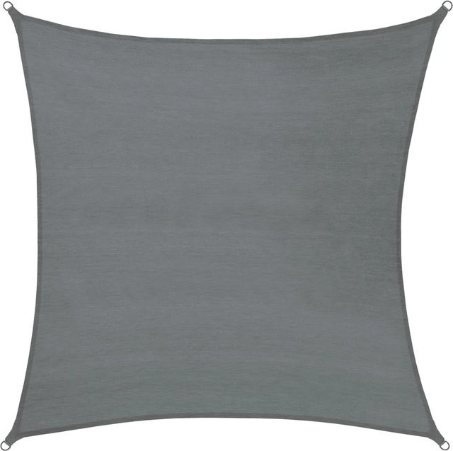 Tectake Sonnensegel rechteckig mit UV-Schutz 50 plus, wasserabweisend und reißfest, Grau, B/T/H: 400 x 400 x 1 cm - Bild 1