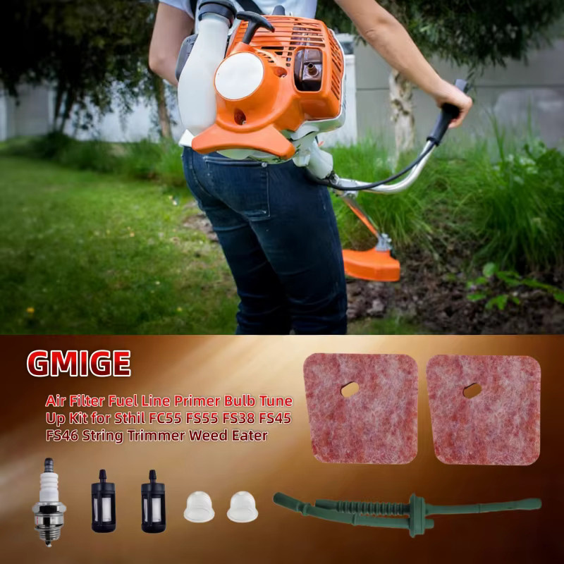 FS55R Tune Up Kit mit Luftfilter und Kraftstoffleitung für Stihl FS38 FS45 FS46 String Trimmer - Bild 3