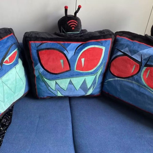 Hazbin Hotel Vox Plüschkissen in TV-Form, blaues Dekokissen aus weichem Textil für Fans - Bild 1