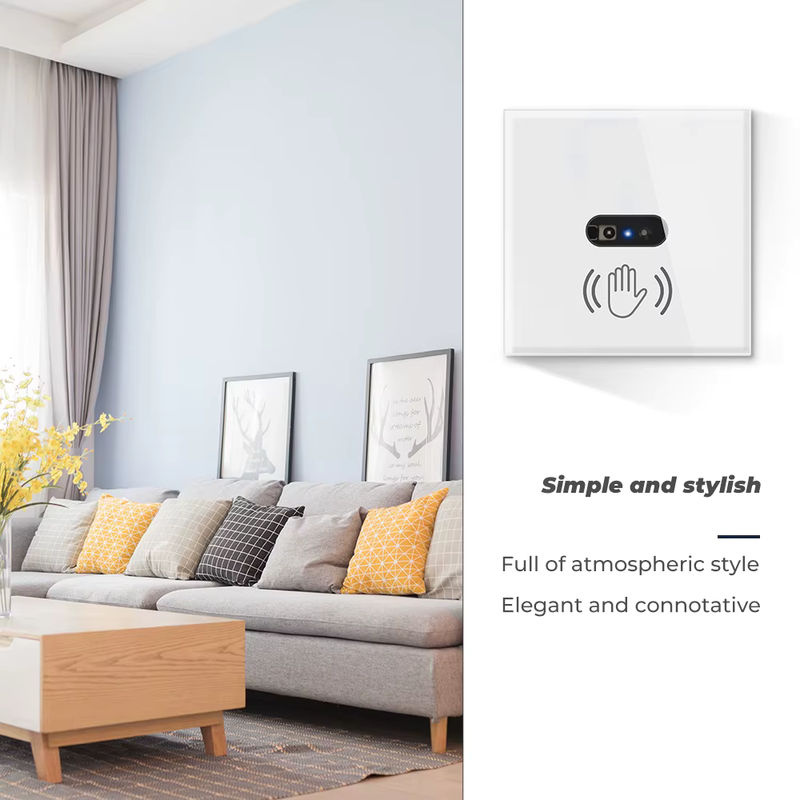 SMATRUL Wand-Smart-Lichtschalter mit Infrarot-IR-Sensor und transparentem Glasschirm in Weiß - Bild 4