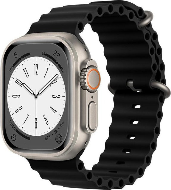 Uhrenarmband Silikon, Ozean-Armband, Doppelschnalle, schwarz, Unisex - Bild 1