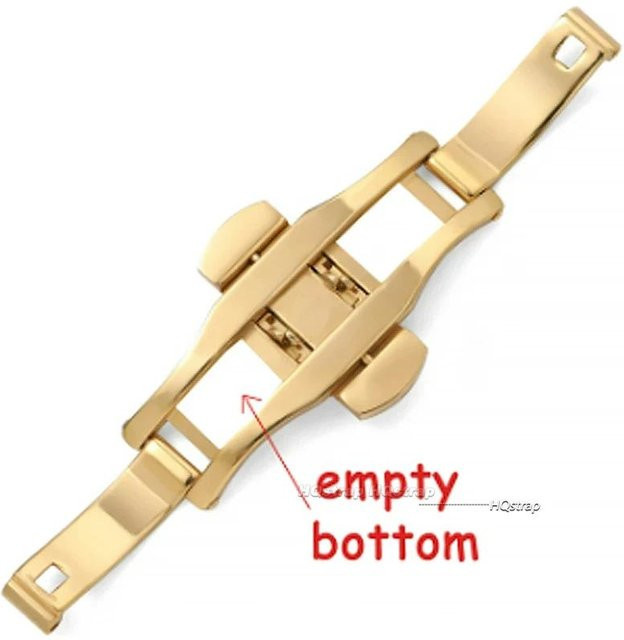 HQstrap Uhrenarmband Schließe, Edelstahl, Schmetterlingsschließe, Gold, Unisex - Bild 1