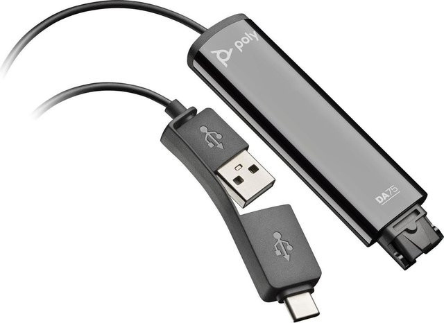 HP DA75 USB to QD Adapter 786C6AA Schwarz mit USB-C und USB-A Anschlüssen - Bild 1