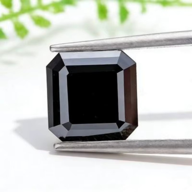 CHAOPAIZHIWU Moissanit Anhänger, Asscher-Schliff, quadratisch, schwarz - Bild 6