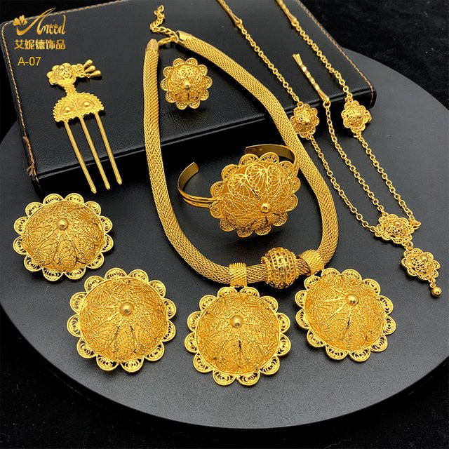 Aniid Schmuck-Set, Gold, Blumenform, Damen - Bild 1