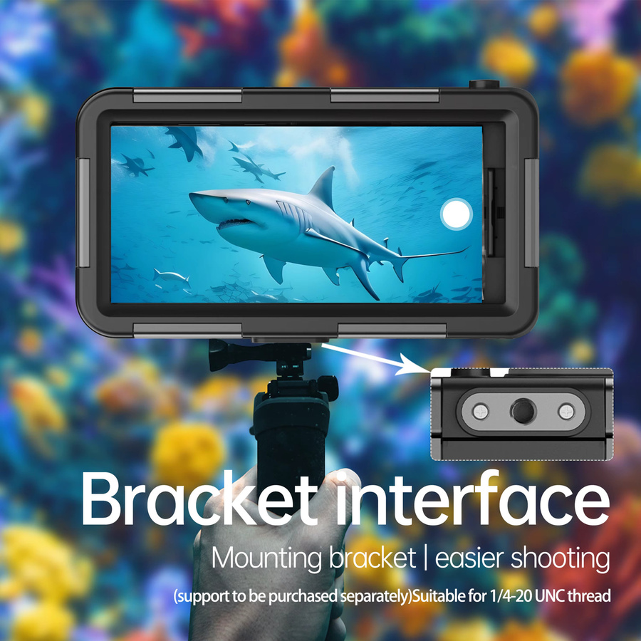 Shellbox Wasserdichtes iPhone Tauchgehäuse IP68 Schwarz mit 360 Grad Vollabdeckung für Schwimmen und Tauchen - Bild 4