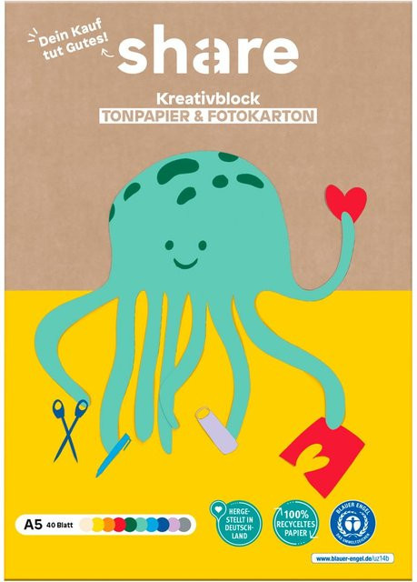 share Kreativ-Bastelblock A5 mit 40 Blatt in Multicolor - Bild 1
