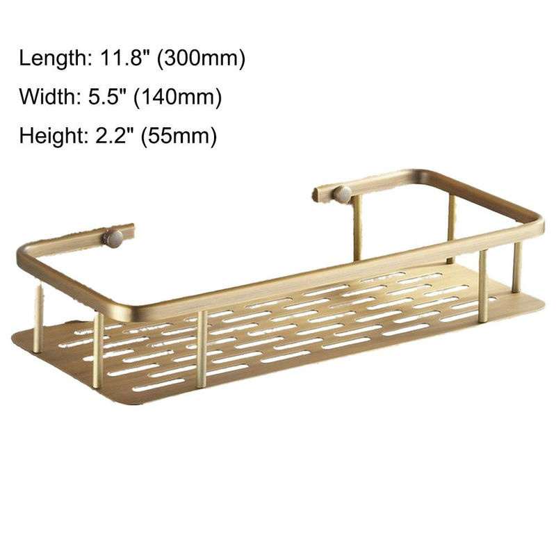 HUALUOYU Wandmontiertes Badezimmer Duschregal aus Messing in Gold im Vintage Retro Antik Design - Bild 2