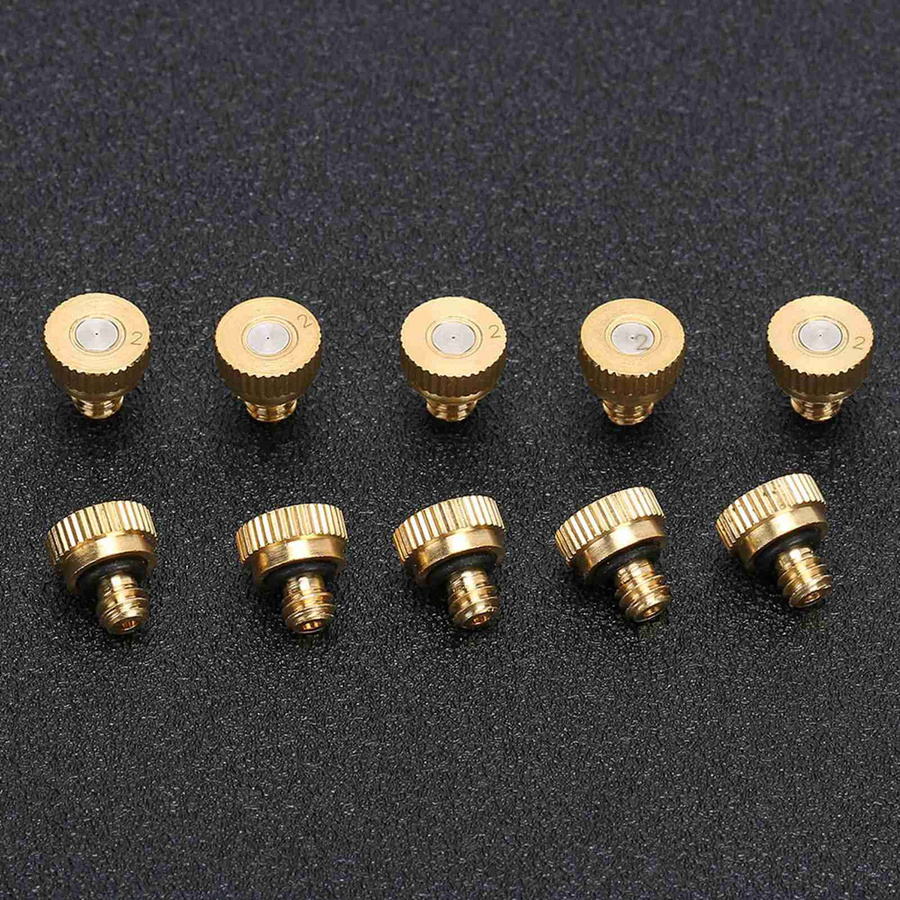 10 Stück TOMTOP JMS Messing Sprühdüsen für Niederdruck-Wasserzerstäubung und Kühlung mit 0,2 mm Düsenöffnung - Bild 3
