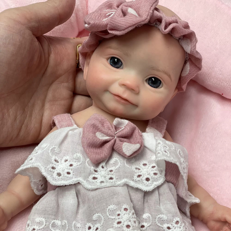 AnjoDoll Reborn Baby Puppe, Mädchen, Silikon, Rosa - Bild 4