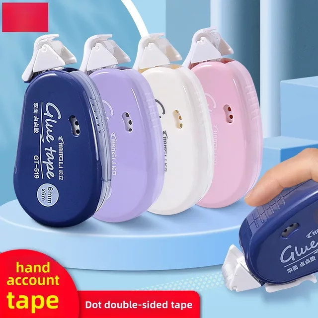 Doppelseitiges Klebeband in Punkt-Optik für Scrapbooking und Bastelarbeiten, Farbe: Lila, Breite: 6 mm, Länge: 6 m - Bild 1