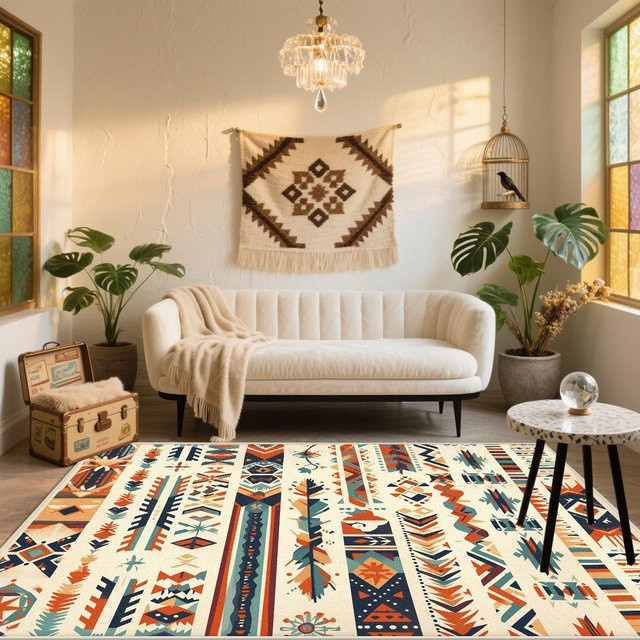 Karpetti Druckteppich im Persischen Boho-Stil, Multicolor, B/H: 60 x 90 cm - Bild 1