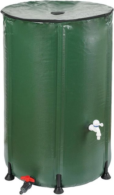 DELUKE Regentonne OLAF Faltbarer Regenwassertank aus Kunststoff in Grün mit Deckel, 500 l, B/T/H: 98 x 80 x 80 cm - Bild 1
