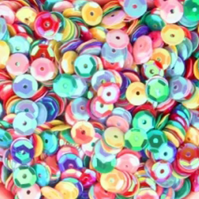 Bunte Pailletten aus PVC für Handwerk und Bekleidung, runde Form, verschiedene Größen 4mm, 5mm und 6mm, 10g - Bild 3