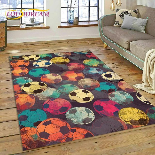 Karpetti 3D-Teppich mit Fußballfeld Design in Schwarz und Multicolour, B/H: 60 x 40 cm - Bild 1