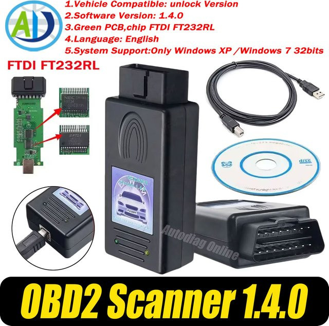 OBD2-Diagnosegerät V1.4.0 Codeleser und automatischer Diagnosescanner für BMW 3er 5er 7er sowie X5 und X7 Serien in Schwarz - Bild 1