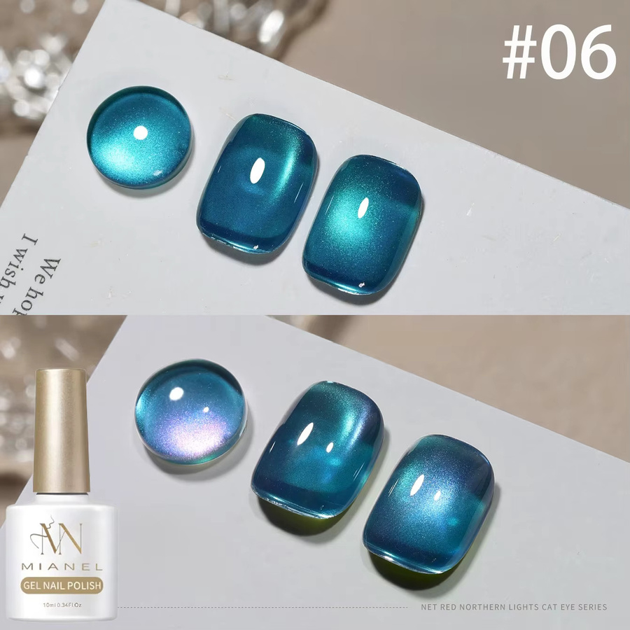 MIANEL Nagellack Blau Aurora Katzenaugen-Gel, 10 ml, Glänzend - Bild 3