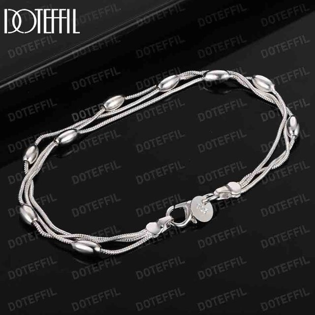 DOTEFFIL Armband Kette, 925 Silber, Damen, 20 cm, brown - Bild 1