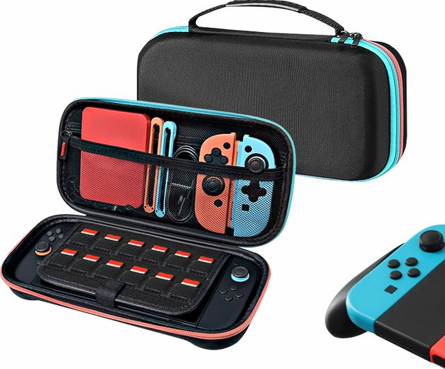 Schutztasche für Nintendo Switch2 Spielkonsole in Rot-Blauer Farbkombination - Bild 1