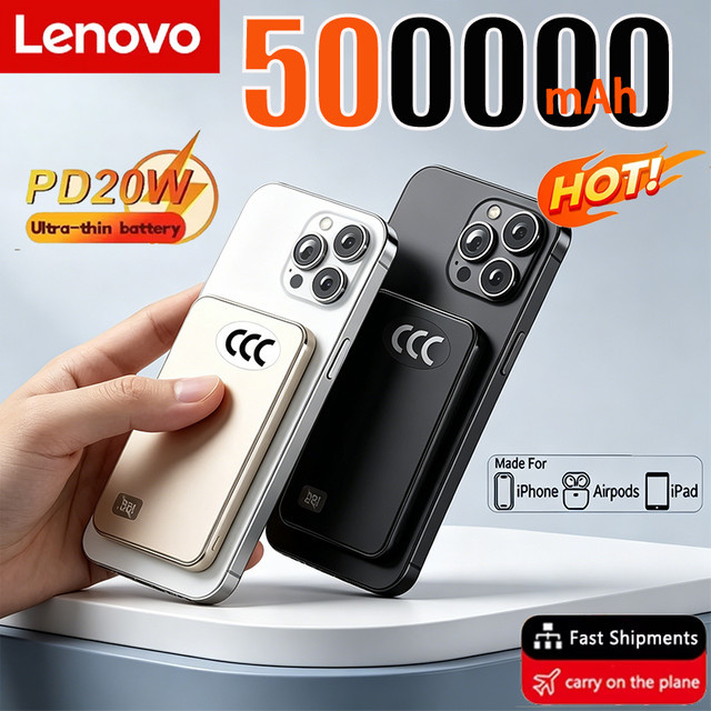 Lenovo PD22.5W Magnetische Powerbank mit MagSafe Schnelles Aufladen 30000mAh Schwarz - Bild 1