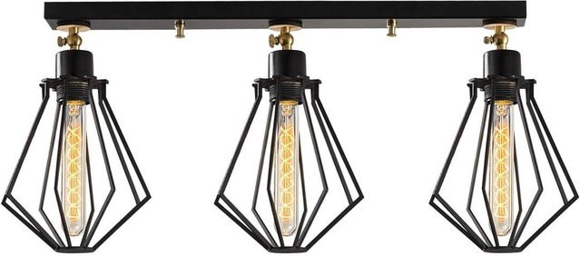 Opviq Deckenleuchte Oylat in Gold und Schwarz aus Metall mit 3 E27 Fassungen, B/H/T: 18 x 29 x 18 cm - Bild 1