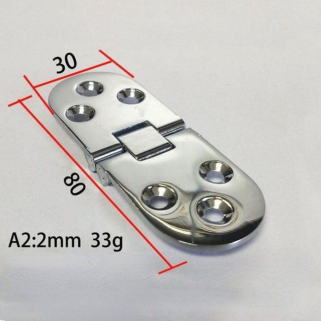 Refreshing Home Möbelbeschläge Klappscharniere Set aus 2 Stück, silberne Unterputzscharniere für Klapptische und Schranktüren, Material Zink, Dicke 2 mm - Bild 1
