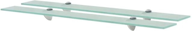 vidaXL Schweberegale aus gehärtetem Sicherheitsglas, 2er-Set, transparent, Breite: 80 cm, Tiefe: 10 cm, Höhe: 0,8 cm - Bild 1