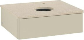 V&B Waschtischunterschrank Antao ohne Frontstruktur, Grau lackiert, B/H/T: 60 x 19 x 50 cm - Bild 1