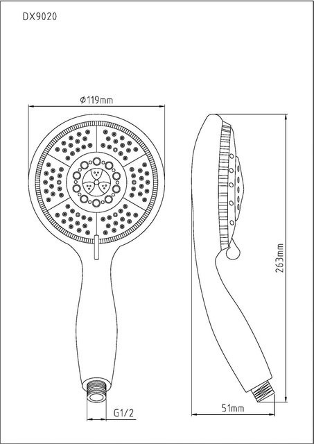Eisl Handbrause Harmonie in Chrom, runde Duschbrause mit Anti-Kalk-Funktion und Wasserspar-Technologie, Farbe: Silber - Bild 1