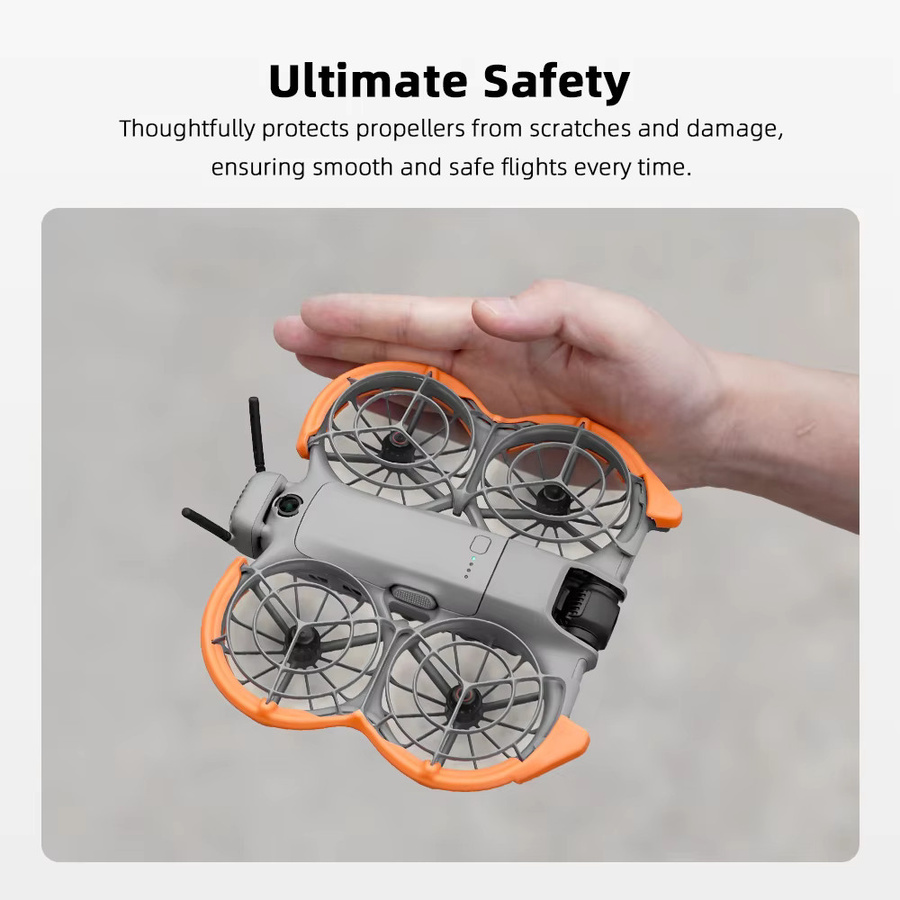 BRDRC Propellerschutz für DJI NEO 2 Anti-Kollisions-Stoßfänger und Schutzgitter in Grau und Orange - Bild 3