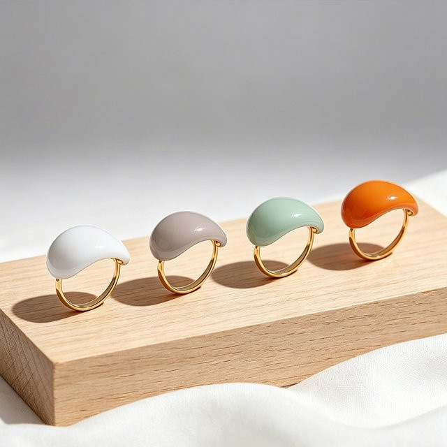 amofa Edelstahlring, Emaille, Bunt, Damen - Bild 1