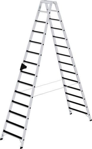 MUNK Günzburger Steigtechnik Clip-Step Aluminium Stehleiter beidseitig begehbar, Farbe: Silber, Arbeitshöhe: 5 m - Bild 1