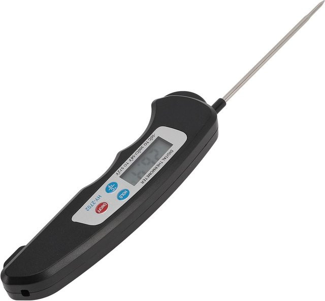 Digitales Fleischthermometer von GoolRC mit langer Sonde und Faltfunktion, schwarzes Lebensmitteltemperaturmessgerät mit Digitalanzeige und Auto-Shutoff für Küche und Outdoor - Bild 1