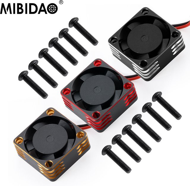 MIBIDAO Metall-Wärmeableitungs-Lüfter, RC Auto Zubehör, Rot - Bild 1
