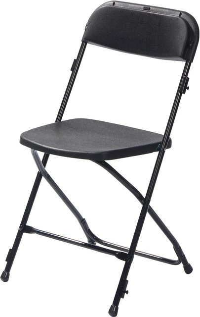 Feros Budget Klappstuhl aus Stahl, schwarz, 7er Pack, B/T/H: 43 x 49 x 80 cm - Bild 1