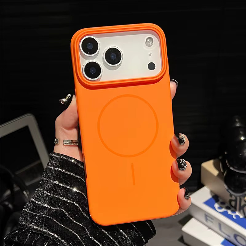 MUQGEW Magnetische Handyhülle für iPhone 13 bis 17 Pro Max, Stoßfeste Hartschale mit kabellosem Laden, Solide Farben - Bild 2