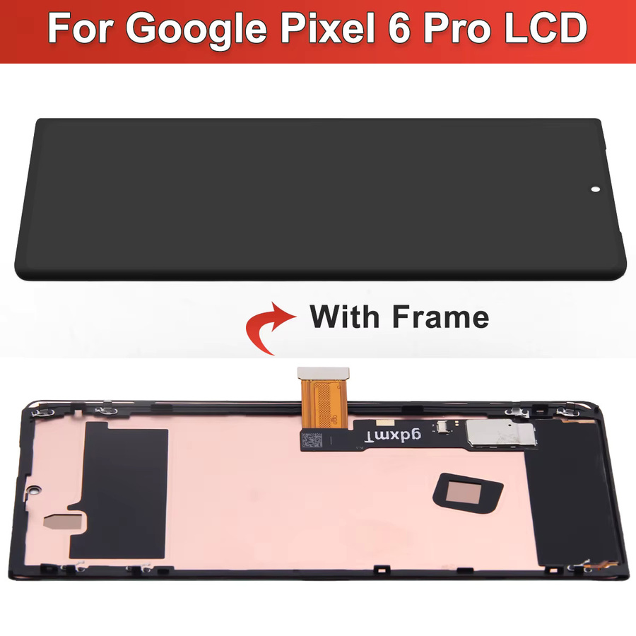 GLUOG Super AMOLED LCD Display mit Rahmen für Google Pixel 6 Pro in Schwarz inklusive Touch Digitizer Montage - Bild 2