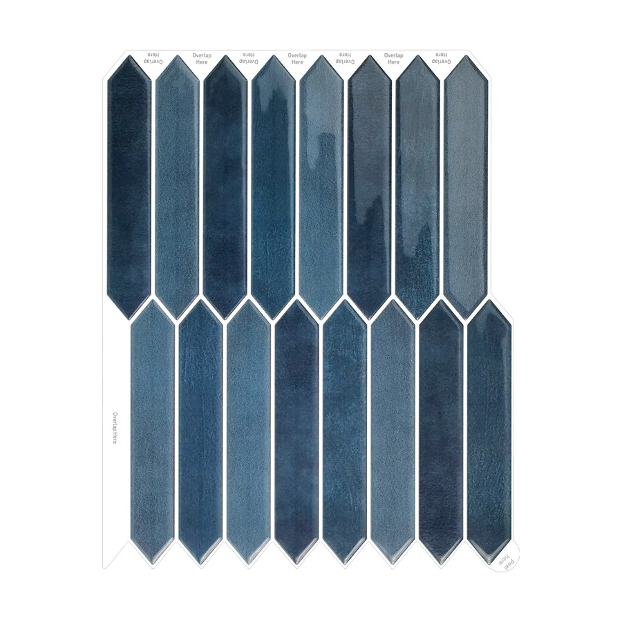 10 Stück selbstklebende 3D Wandaufkleber in Keramikfliesen-Optik von Vividtiles, blau, geometrisches Design, wasserdichte Vinyl Tapete für Küche und Badezimmer - Bild 7