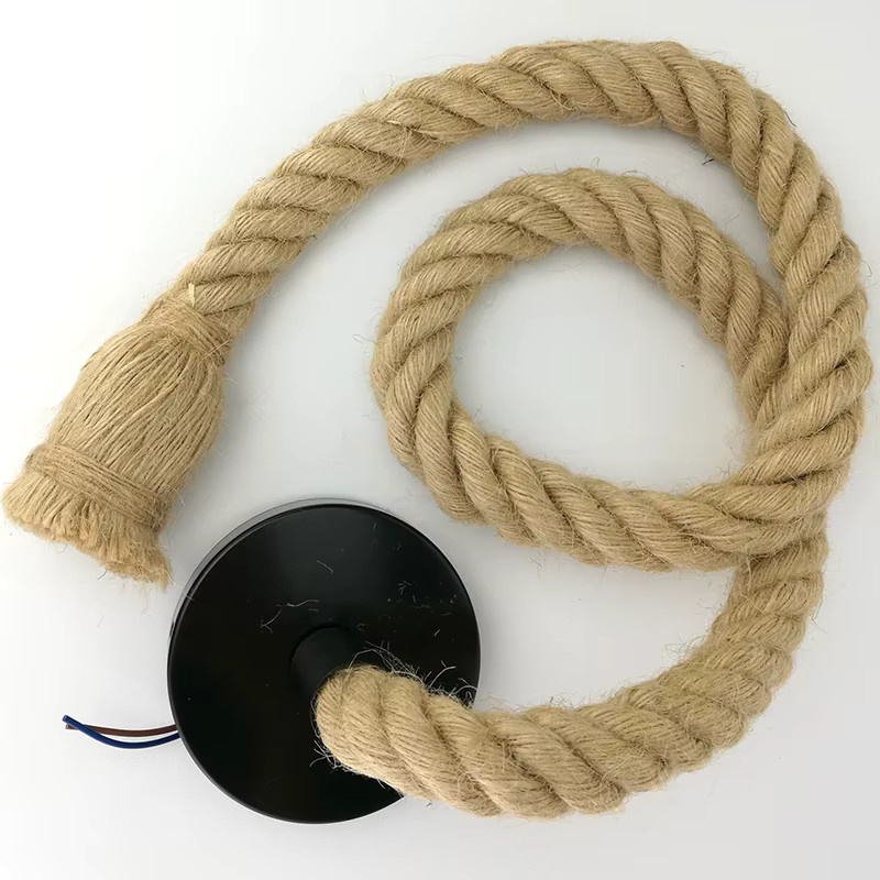PARKSON Pendelleuchte im Industrial Design aus Rattan und Metall, Farbe Schwarz, E27 Fassung - Bild 5