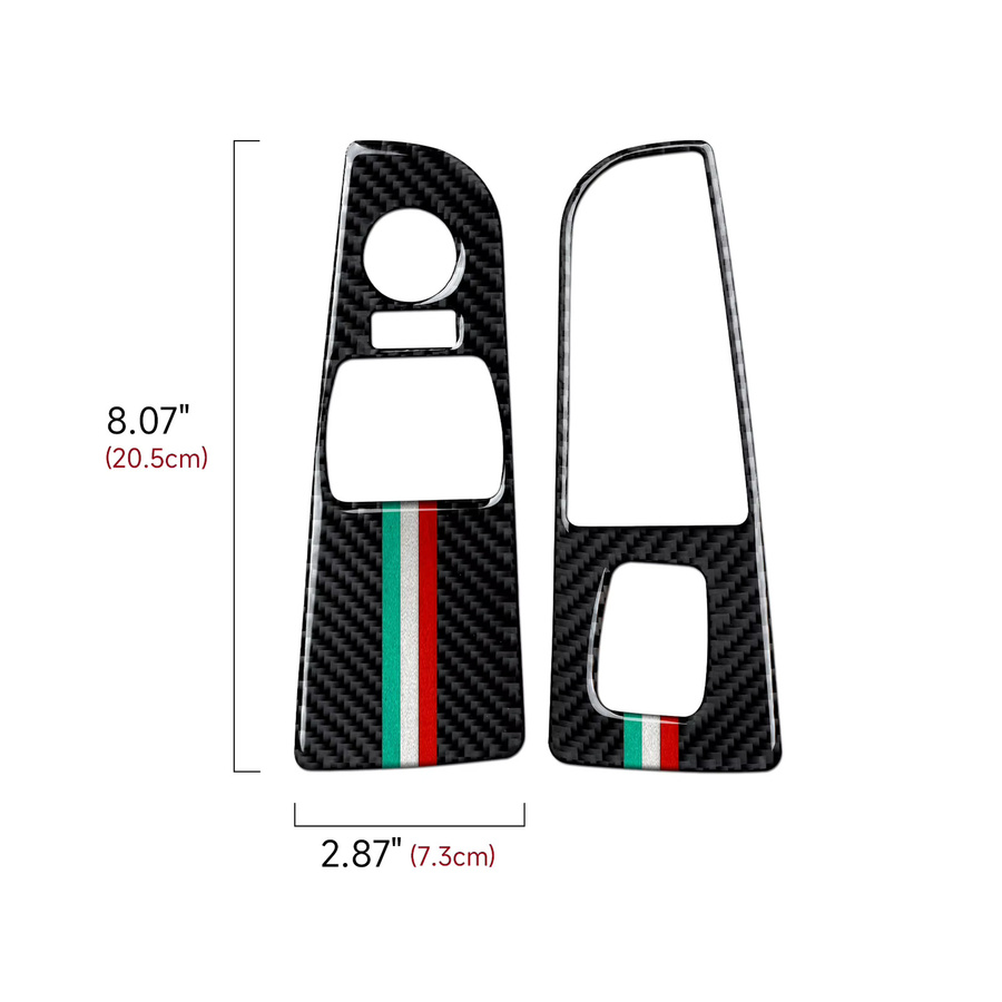 HENGYUESHANG Kohlefaser Innenaufkleber für das Fensterheber-Schalterpanel von Fiat Grande Punto 199 (2005-2009), Farbe: Schwarz - Bild 2